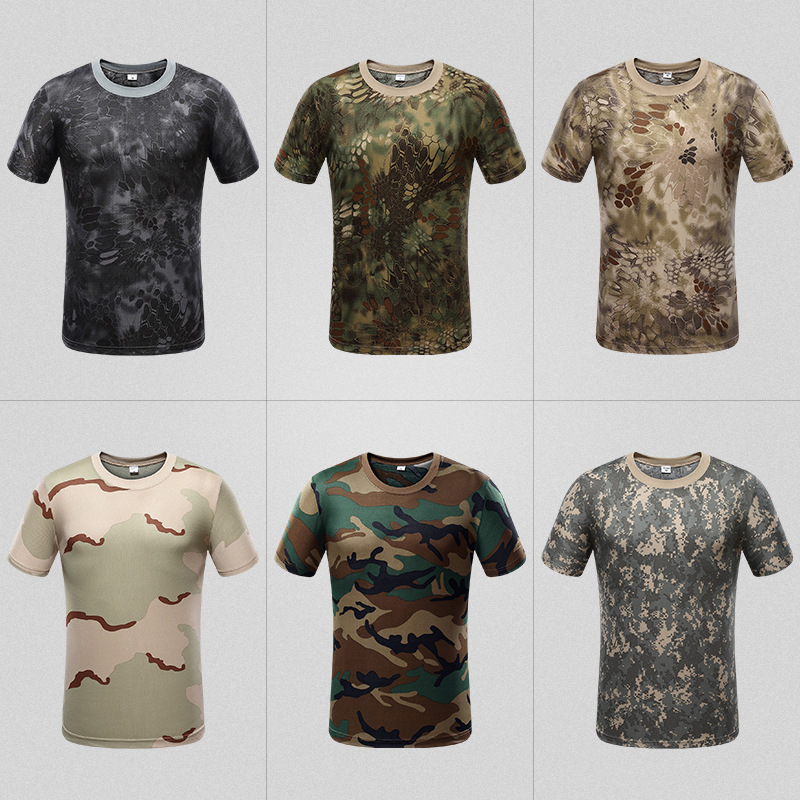 

3XL Men's Camo Combat Tactical Shirt Army T Shirt Short Sleeve Quick Dry T-Shirt Camouflage Outdoor Hunting Shirts, Style b