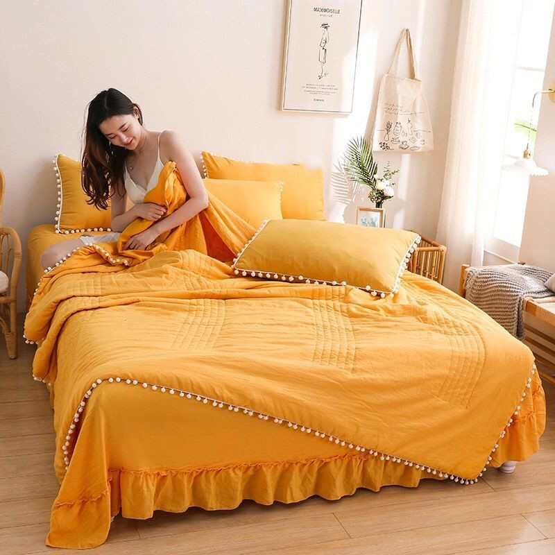 

2020 New bed quilt 1 pcs + pillowcase 2 pcs Summer cotton quilt air conditioner can be washed bed set 3 lase cover, 2 pcs pillowcase