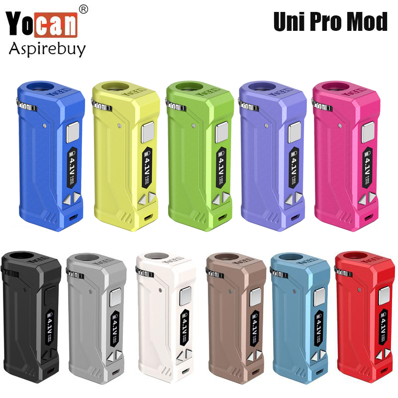 

Yocan UNI Pro Mod 650mAh Box Mod OLED Display Fit All Oil Diameter Atomizers Height Adjustable 10 Sec Preheat Various Voltage Authentic