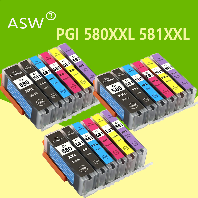 

18PK Compatible pgi580 cli581 ink for Canon PGI 580 PGBK CLI 581 BK/C/M/Y/PBK XL for PIXMA TS8150 TS8151 TS8152 TS9150 TS9155