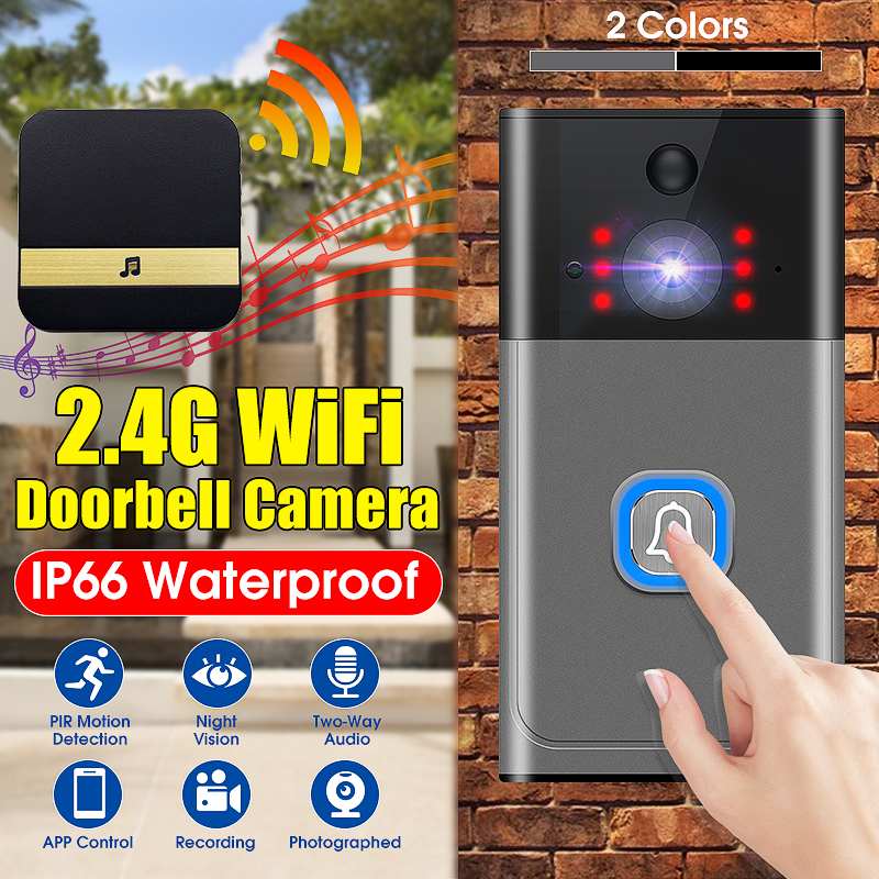 

PIR Motion Detection Home Security Wireless WiFi Visual Doorbell Camera Two-way Intercom Night Vision Doorbell With Indoor Chime