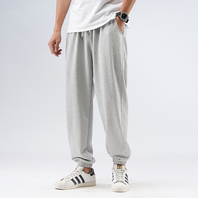 

men's large spring bodypants Korean loose legged casual pants fat men's sports pants large size, Black