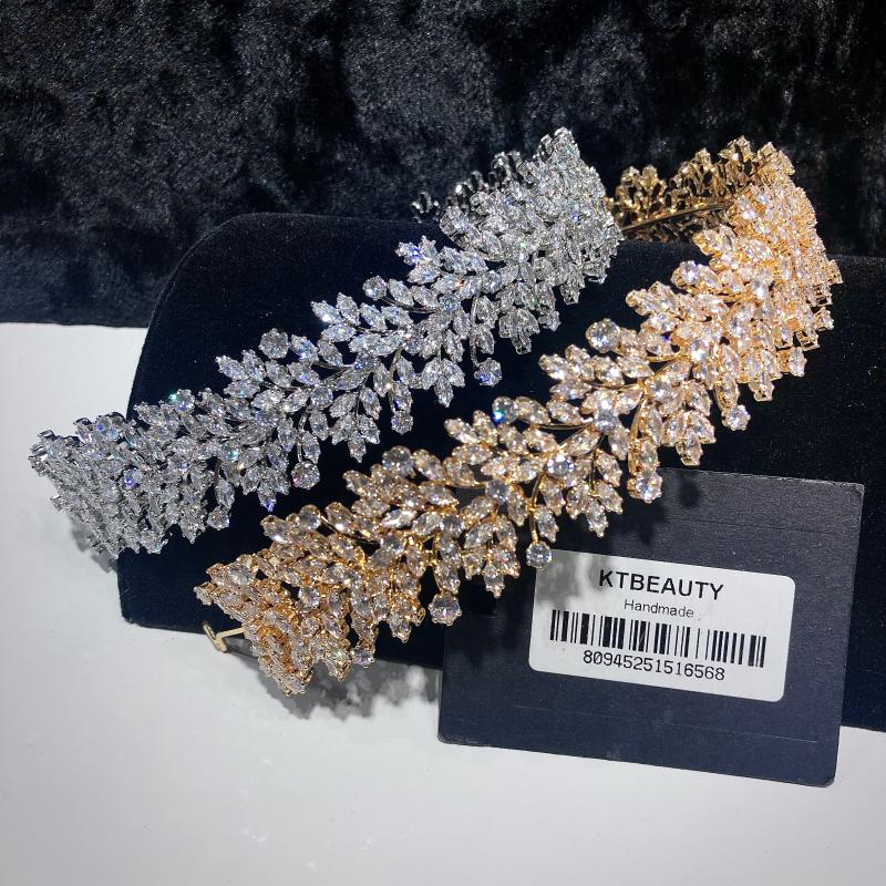 

New Rhinestone Zirconia Tiara Longer Size Silvery/Gold Headband Royal Bridal Wedding Dressing Crown Accessory Women Jewelry