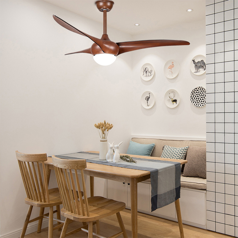 

Mordern Simple Brown Fans Lamp Fancy Home Decorative Lights Living Dining Room Ceiling Fan with Led Light Bedroom Fan Lamp
