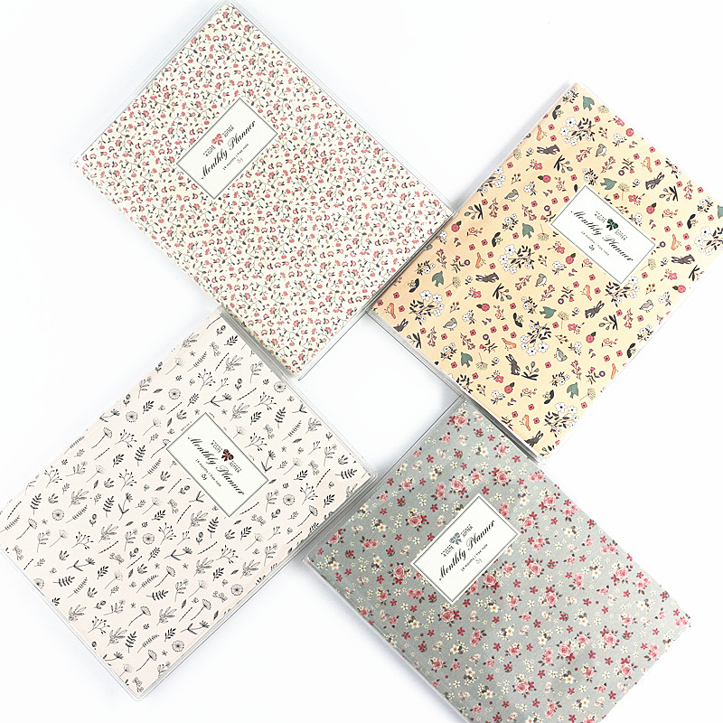 

Fromthenon Cute Jotter Monthly Planner 14 Months & Free Note Note Pad Schedule Book Fresh Korean Stationery School Supplies