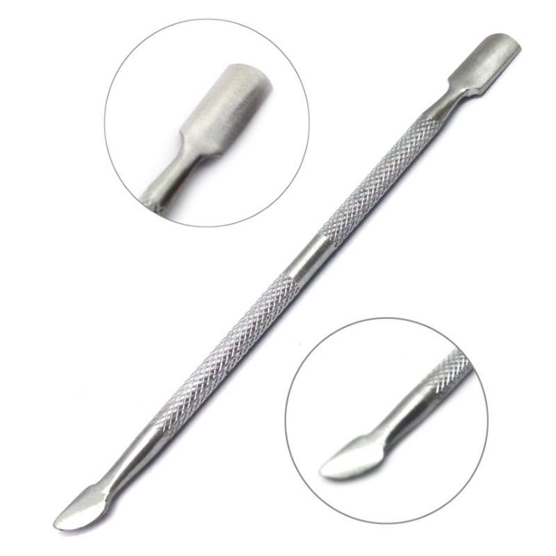 

1PC Double Head Stainless Steel Nail Cuticle Pusher Spoon Remover Trimmer Dead Skin Manicure Pedicure Cleaner Nail Tool