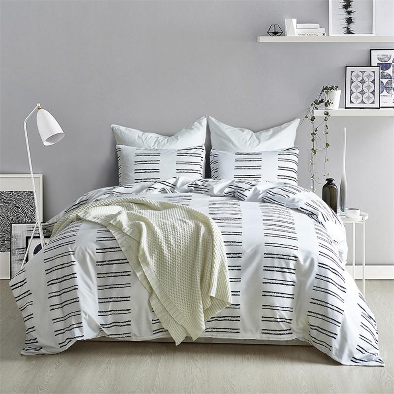 

NS black stripe Printed bedding sets Quilt/Duvet/Comforter cover Bedroom 3pcs holiday Gift all size, 01