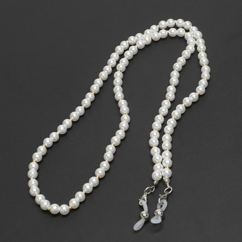 

Fashion White Small Pearl Beaded Eyeglass Chain Sunglass Holder Strap Lanyard Necklace