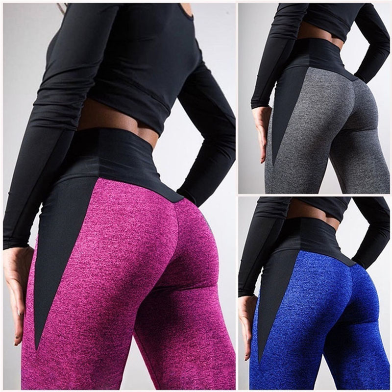

Explosion models casual women' sexy color matching yoga sports hip sports pants exercise fitness leggings trousers2020