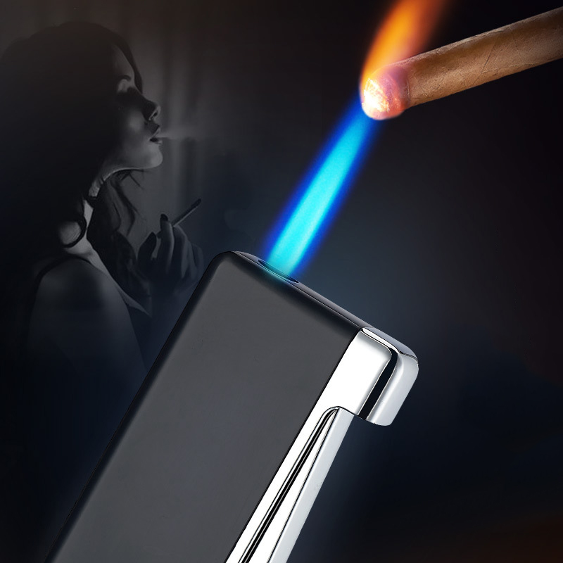 

Cigarette Torch Lighter Press Ignition Jet Lighter Blue Flame Refillable Butane Gas Windproof Cigar Lighters2937228