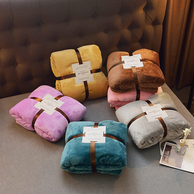 

Fleece Blanket for Beds A Blanket Winter Bed Sheet Solid Color Camel Blue Flannel Throw Blankets Bed Cover Bedspread Bedding