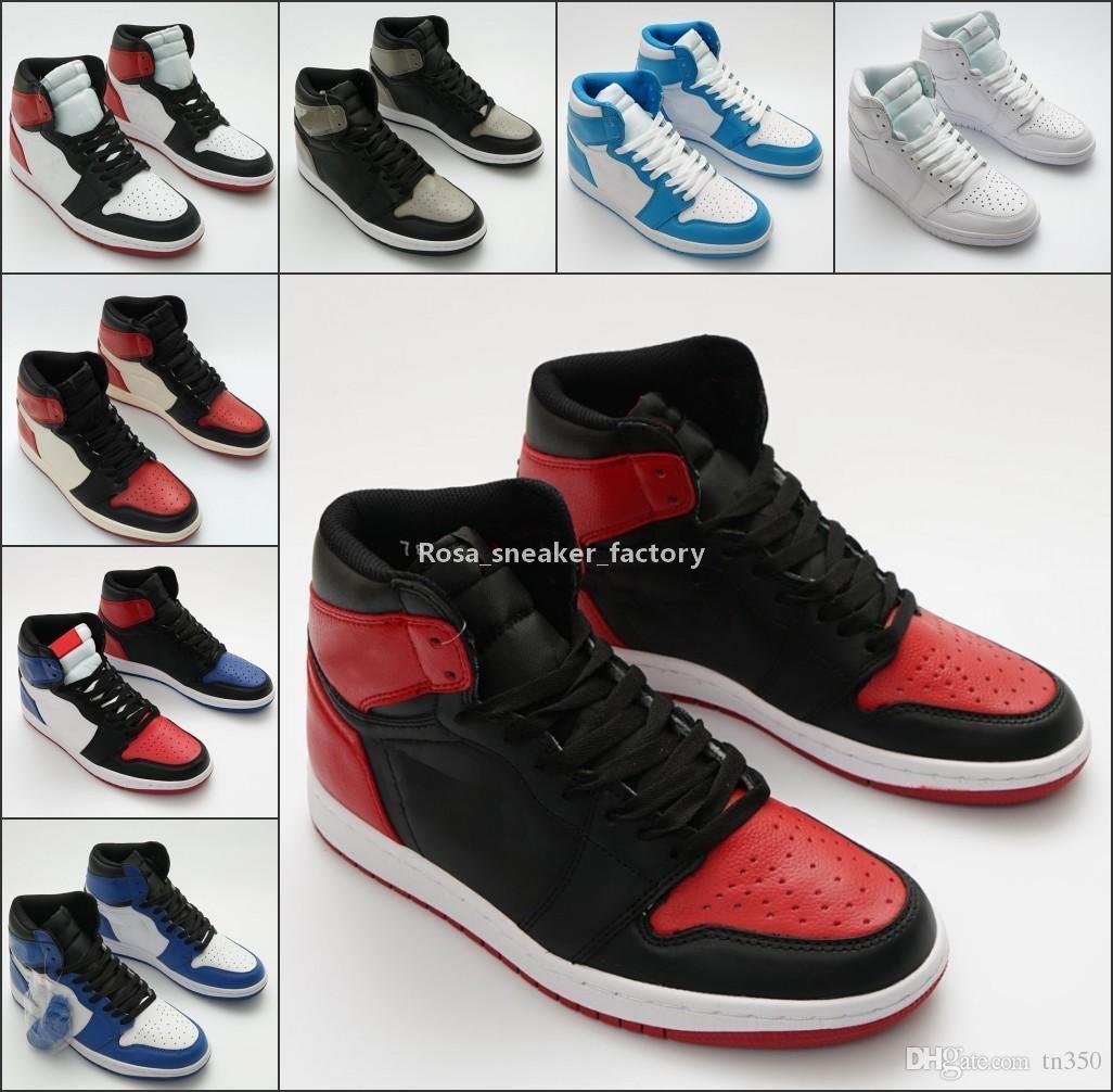 

New 1 1s High Top 3 Shattered Og Bred Toe Banned Game Royal Shoes Men 1s Shadow Sneakers High Quality With Box, Black