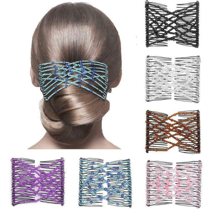 

1pc Multifunctional Hair Comb Magic Diy Vintage Headband Wire Styling Hair Hairline Disc Hairpin Beaded Comb Fa Z0E3