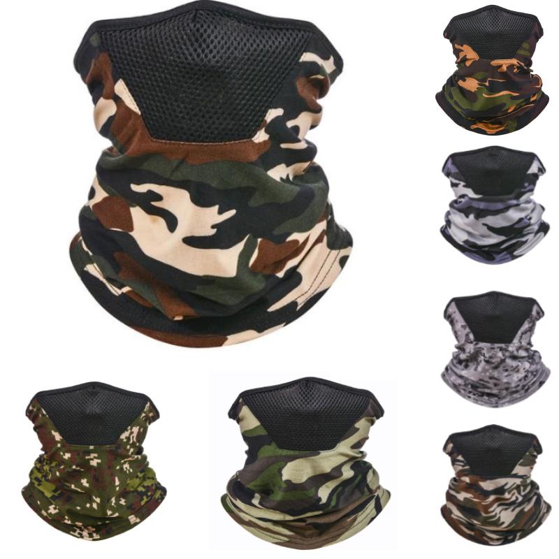 

UV Protection Mask For Women Men Camouflage Face Cover Sports Cycling Magic Scarf Outdoor Dust-Proof Breathable Bandana 7Colors HH9-3198