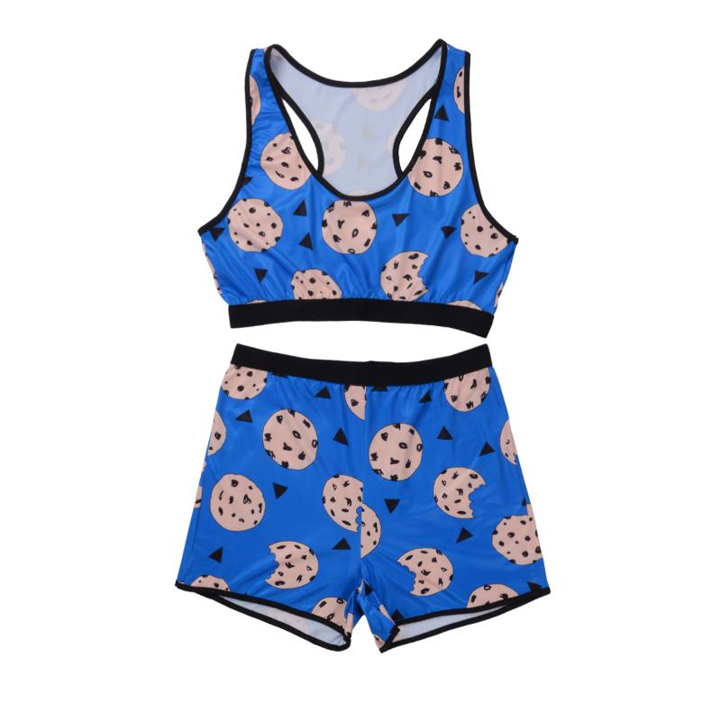 

Ladies Summer Breathable Sportswear Suit Women Fashion Printed Sleeveless Tank Tops+ High Waist Shorts 2Pcs Gym Fitness Yoga Set