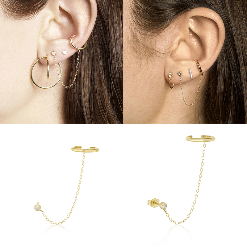 

1pcs Hiphop Gothic Punk Handcuff Pendientes Stud Earrings Link Chains for Women Girl Anniversary Earring European Tassel Chain