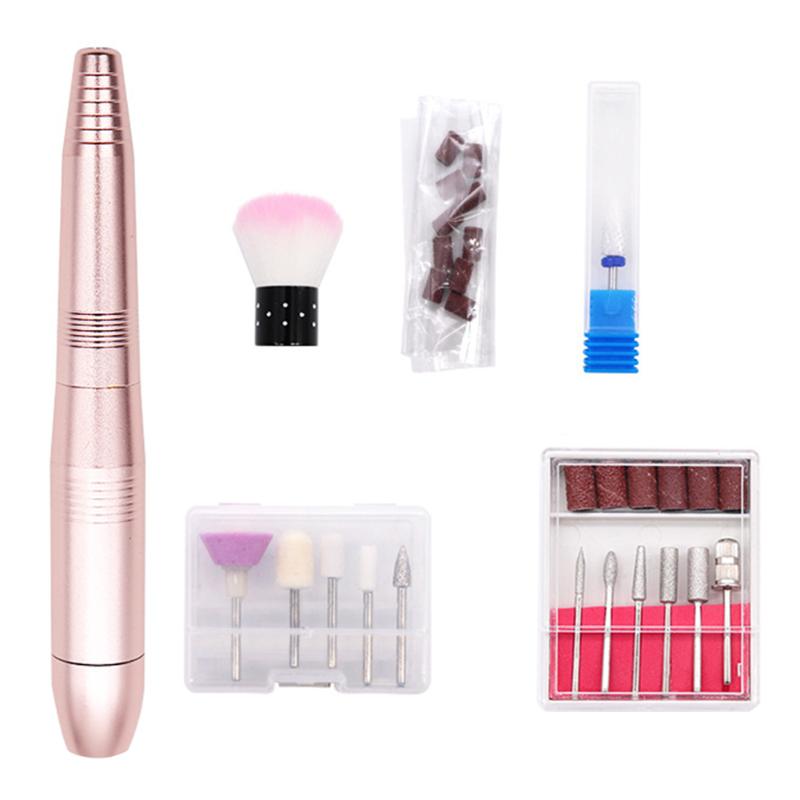 

Electric Nail Drill Set Manicure Tools Adjustable Speed Polishing Pen Personal DIY Sanding USB Powered Salon With Grinder Bits