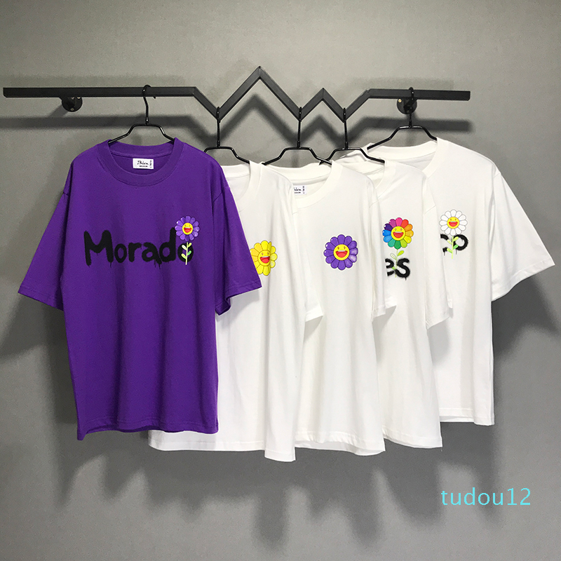 

Hot sale-Sun flower J Balvin Takashi Murakami T-Shirt Men Women Couple Tees Oversized 100% Cotton T Shirt Men, White;black