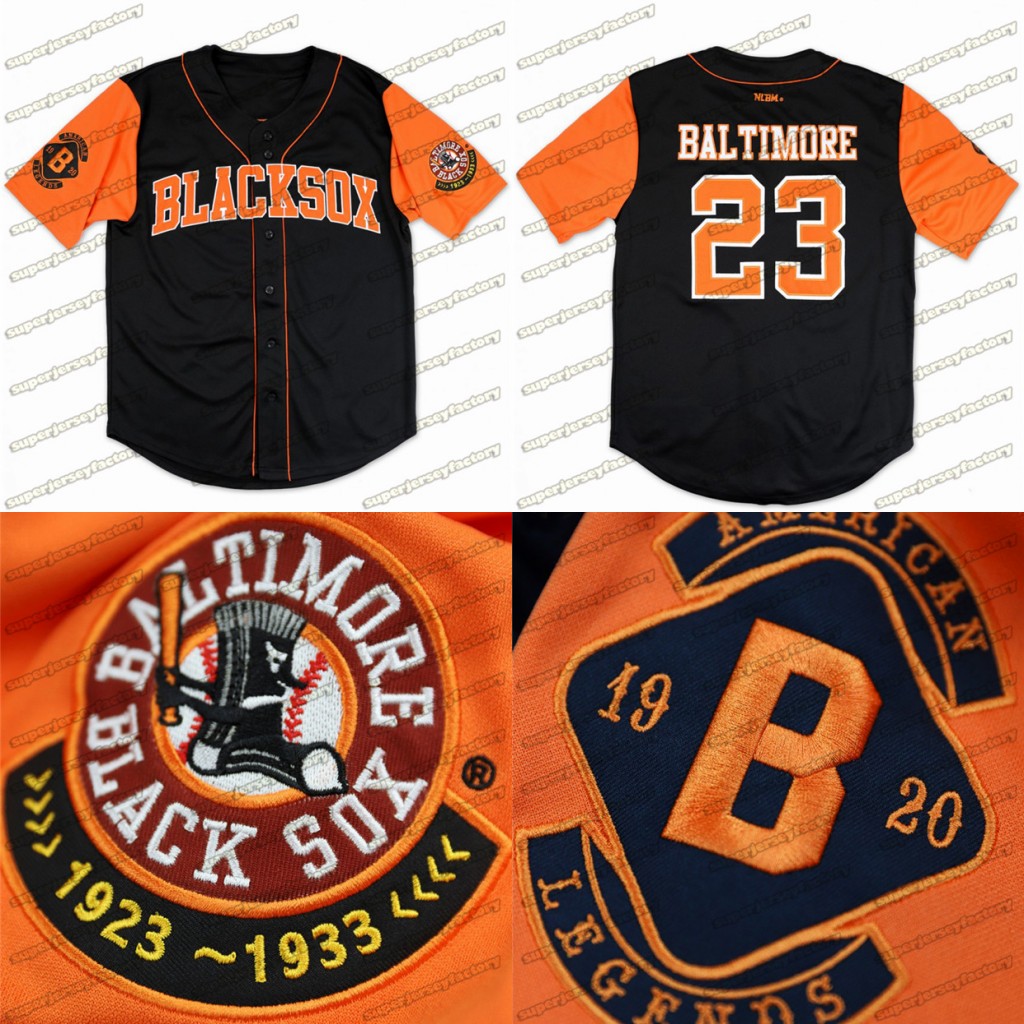 

BLACK SOX Custom NLBM Negro Leagues Baseball Jersey Any Naem Any Number 100% Stiched Fast Shipping, 23 black sox
