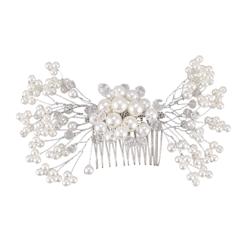 

Crystal Flower Faux Rhinestone Wedding Bridal Flower Hair Clip Hairpin Party White Hair Comb