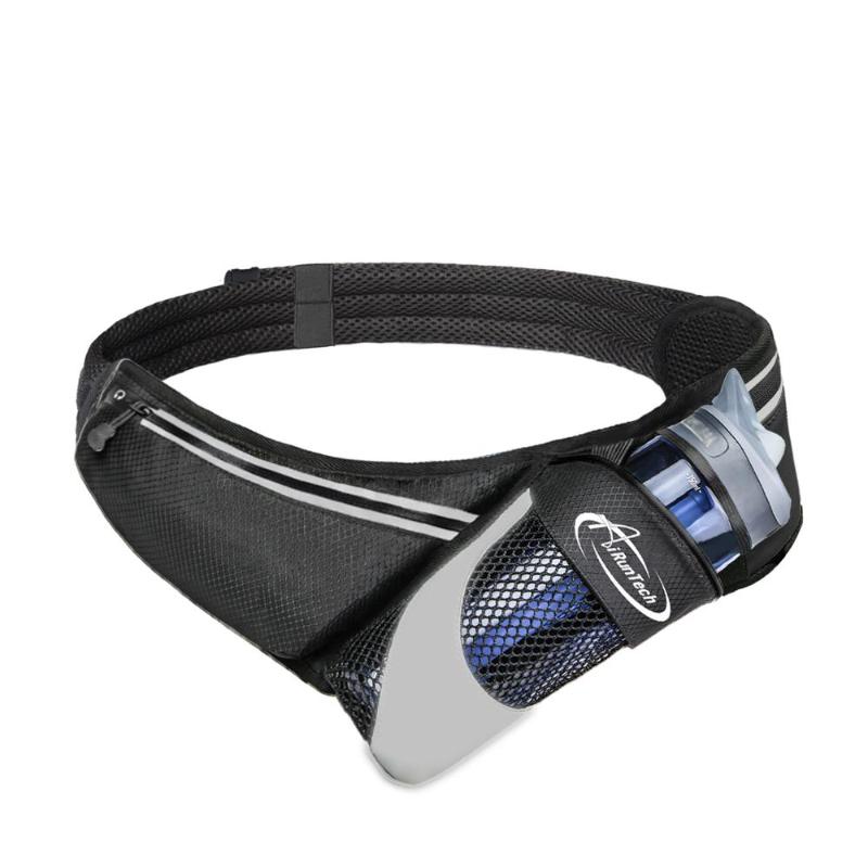 

Running Marathon Waist Bag Sports Climbing Hiking Racing Gym Fitness Lightweight Hydration Belt Water Bottle Hip Waist Pack, Black color