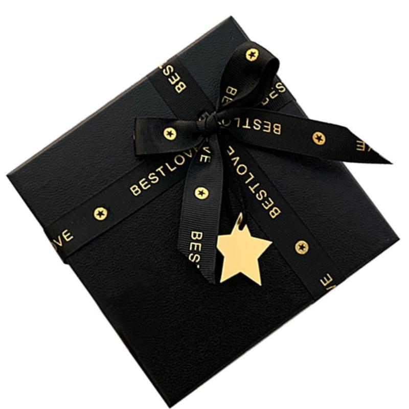 

1Set Classic Bowknot Gift Box Birthday Packing Box Festival Present Case (Black