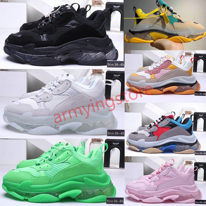 

2022 17W Triple-S Casual Shoes Fashion Paris Designer Crystal sole Sneakers Triple S Mens Women designer Sports Trainers zapatos Eur 36-45, More