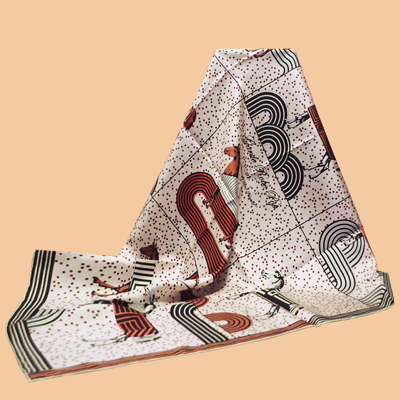 

HuaJun 2 Store|| Love comes "Garde-Robe " 90 silk square scarf Twill inkjet scarf Handmade curling