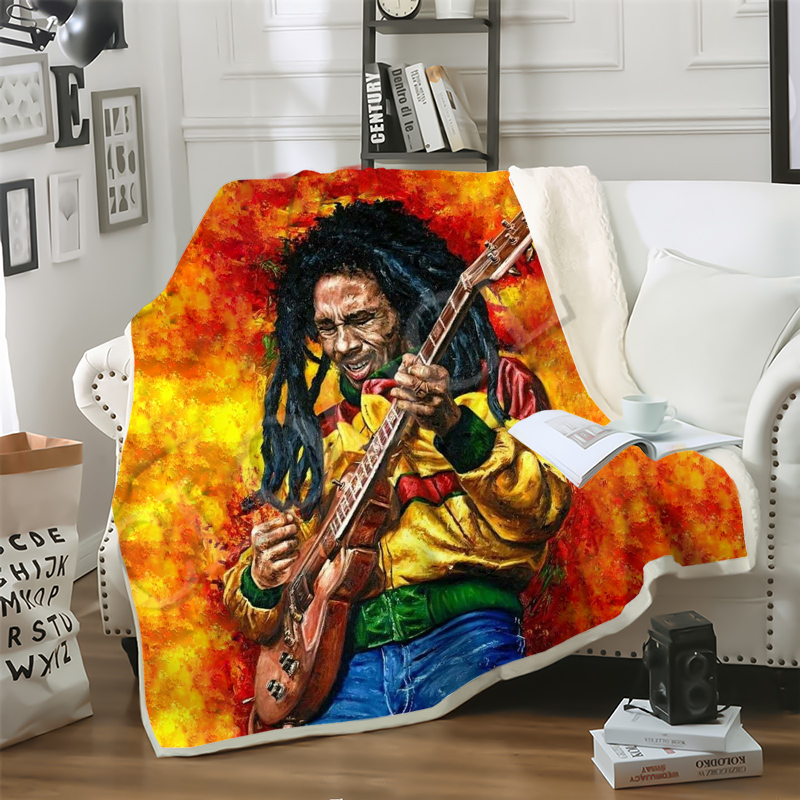 

CLOOCL Factory Wholesale Reggae Creator Bob Marley Blanket 3D Print Double Layer Fashion Warm In Winter Sofa Youth Bedding Throw Blankets