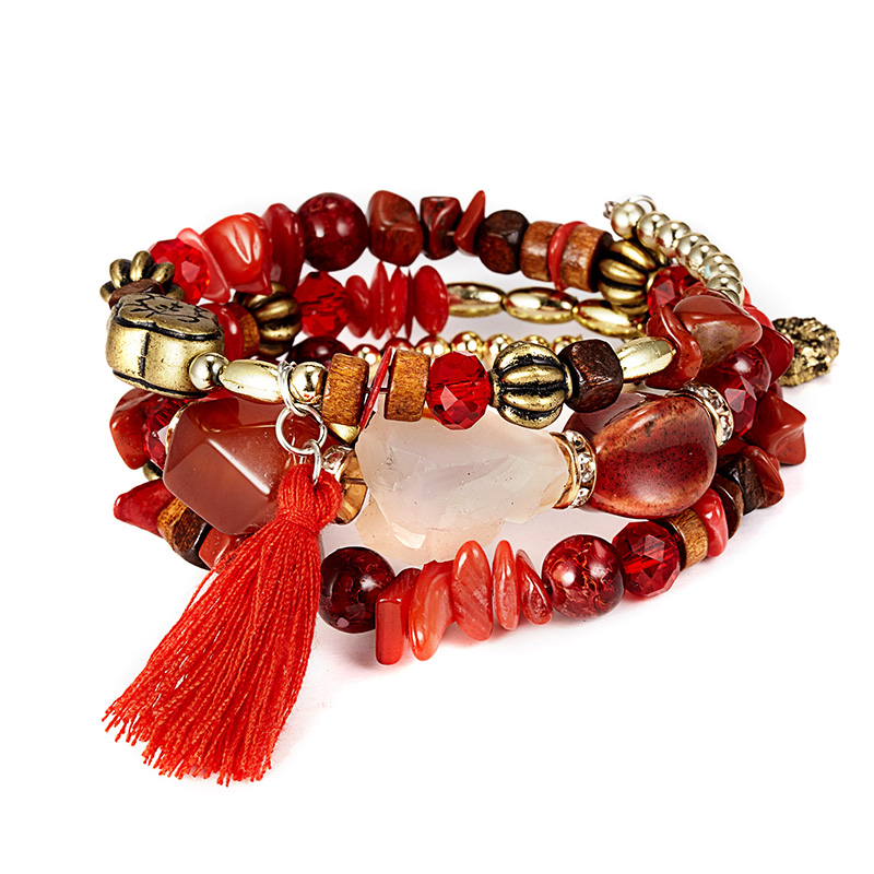 

Doreen Box Natural Stone Boho Chic Bohemia Dainty Bracelets Delicate Bracelets Beaded Bracelet Purple 22cm(8 5/8") long 1 Pc