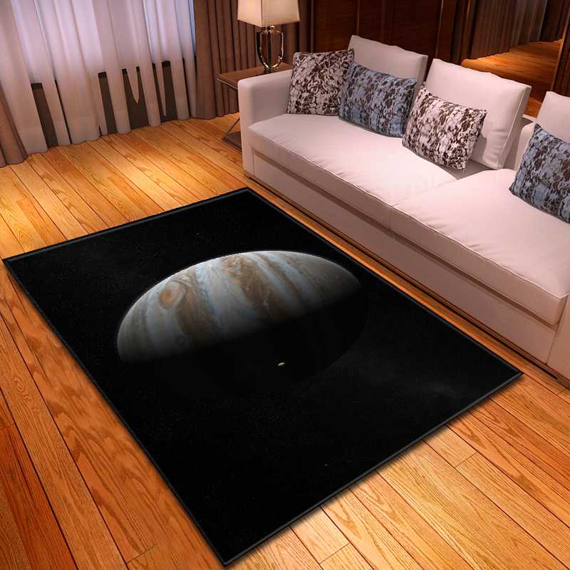 

3D Universe Planets Carpets Rug Kids Bedroom Mat Children Play Mat Bedside Area Rugs Jupiter Earth Pattern Living Room Carpet, No-7