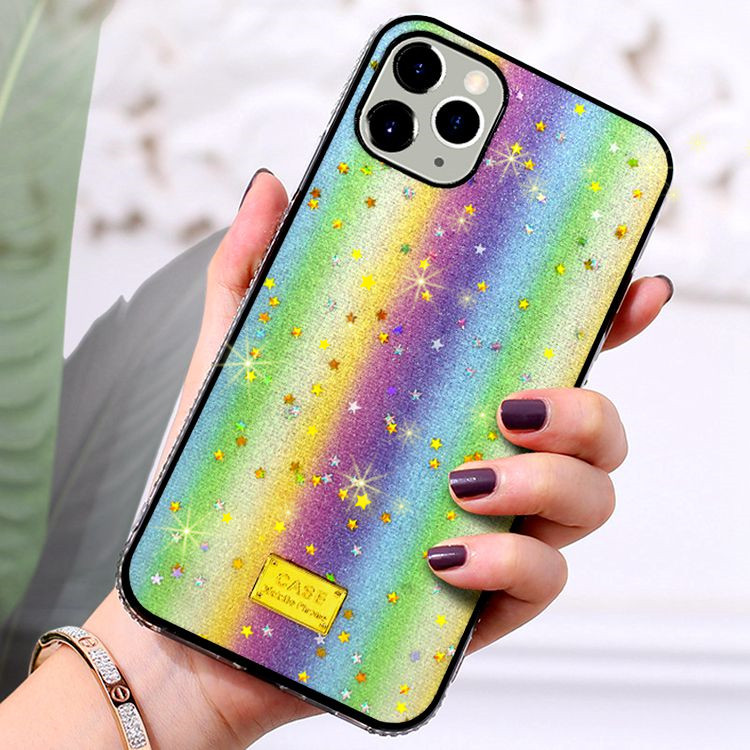 

Colorful Glitter Gradient Rhinestone Blingbling Case For iPhone 12 11 PRO MAX XS XR X 7 8 Plus Women Designer Defender Phone Case, Leave message for color number