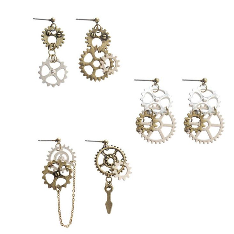 

2020 New 1Pair DIY Steampunk Gears Charms Dangle Earrings for Women Funny Drop Earrings Jewelry Interesting