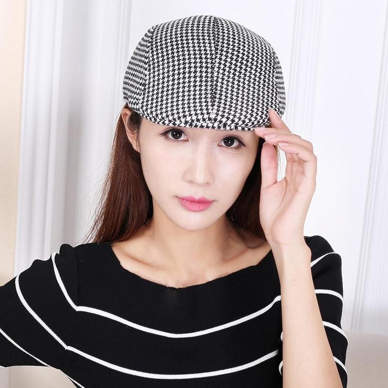 

Black Grey Herringbone Newsboy Baker Boy Tweed Flat Cap Mens Gatsby Hat Designer Luxury Cappello Da Donna FASHION