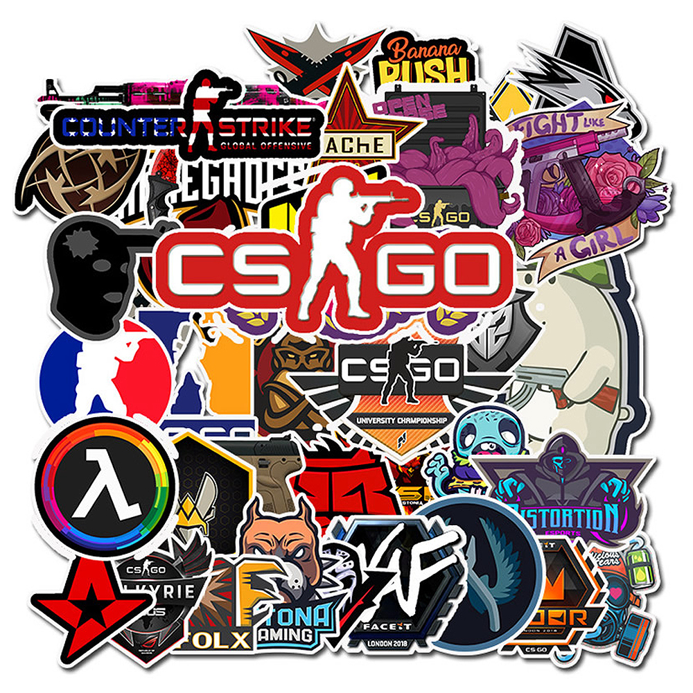 

50Pcs/Lot CS GO Shoot Game Stickers Skateboard Laptop Guitar Luggage Funny Cool Graffiti Retro Sticker