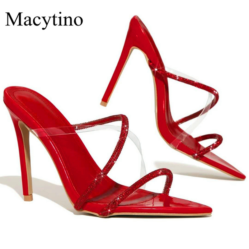

Fashion classic open-toe two-strap high-heeled sandals shoes women black blue red apricot slippers party shoes