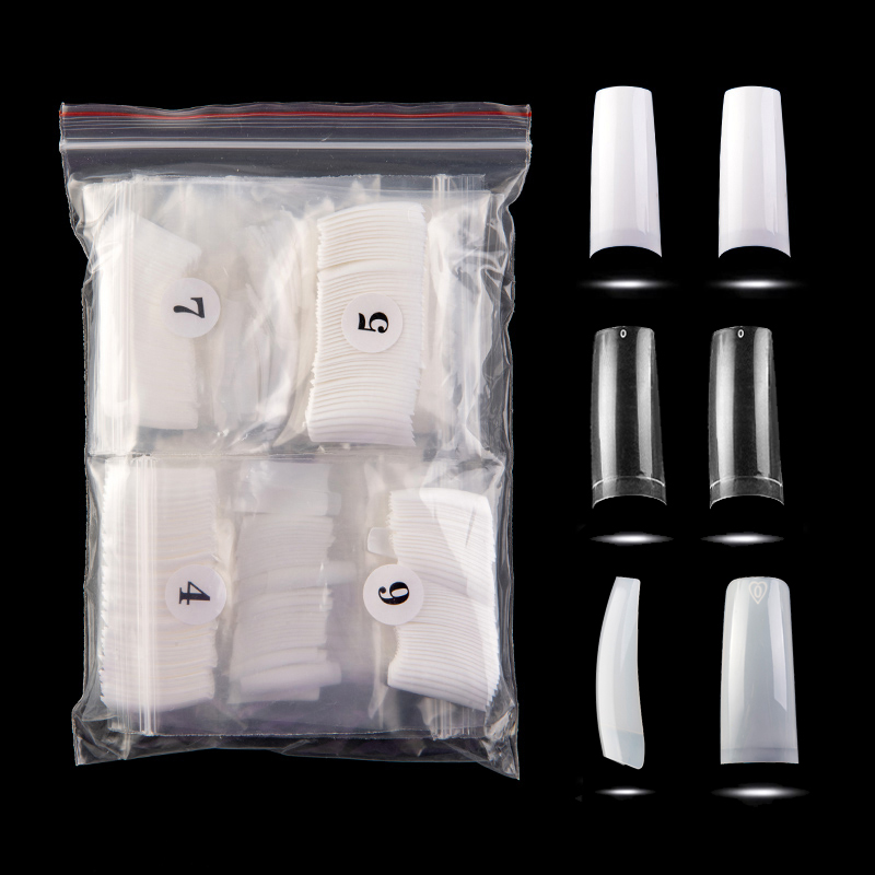 

500pcs/opp Transparent/natural/white Fake French Ballerina Nails Artificial Fake Acrylic Nails Manicure Tool, R017-500pcs-clear