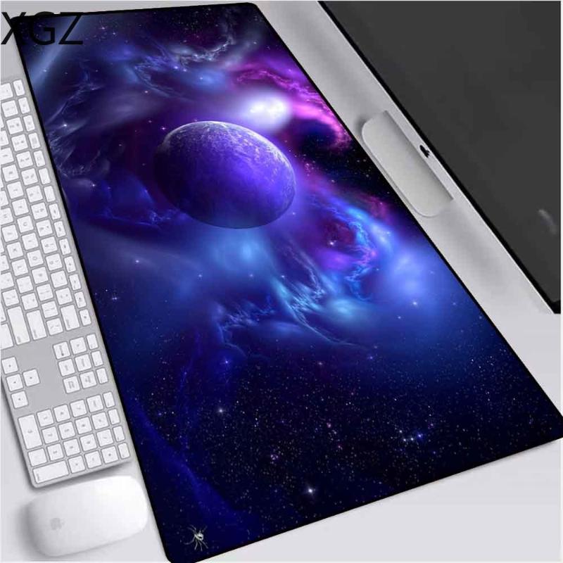 

XGZ Mousepad Moon Starry Sky Pattern Custom Computer Notebook Office Game Mouse Pad Non-slip Desk Mat 90x40