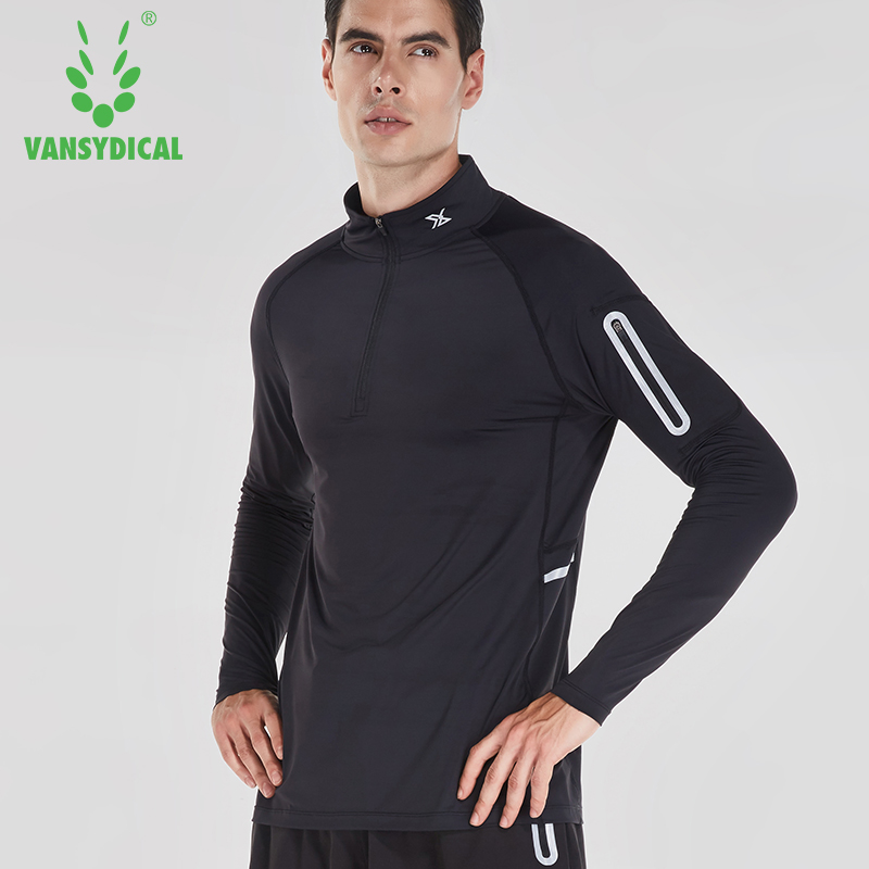 

VANSYDICAL Men' Autumn And Winter Muscle Tights Long-Sleeved Shirt Gym Running Sports Jacket Quick Dry Shirt Training Clothes, Hei mbf78001