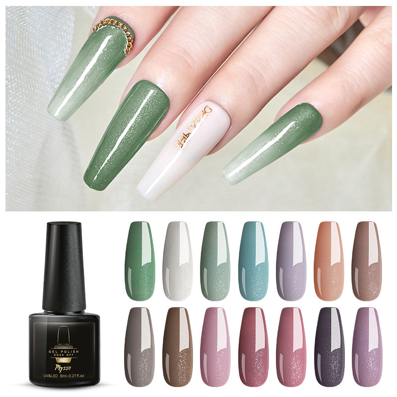 

Mtssii 6ml Glitter Gel Nail Polish Shimmer Nail Gel Varnish Dazzling Shining Lacquer DIY Art Decorations Manicure, S04842