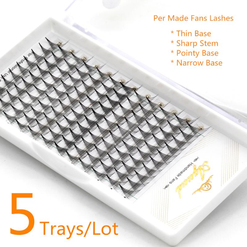

AGUUD 5 Trays/lot Premade Volume Fans Lash Narrow Root Sharp Stem Russian Volume Eyelash Extensions Pre made Lash Extension