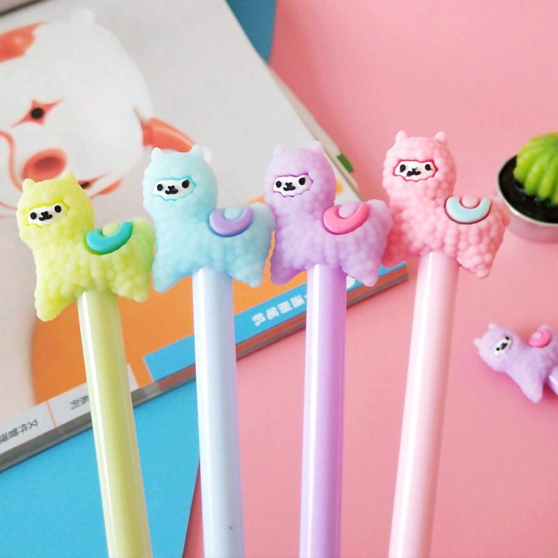 

48pcs/set Cute Cartoon Alpaca Gel Pen Creative Stationery Office School Stationery Signing Pen Promotion Gift Girls Favorite