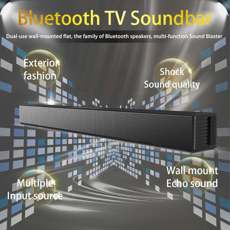 

40W Soundbar Wall Speaker Home Theater TV Speaker for Computer Bluetooth Soundbar Subwoofer with FM AUX Music Center Box