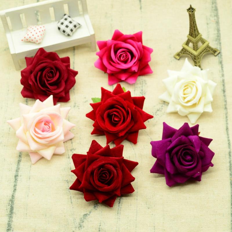 

20/30/50 pcs Quality artificial flower for christmas home decoration wedding bridal accessories diy wreath gifts a cap Silk rose