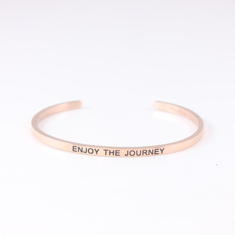 

Enjoy the journey Bracelet Bangle Stainless Steel Engraved Positive Inspirational Quote Cuff Mantra Bracelet Bangle For Women