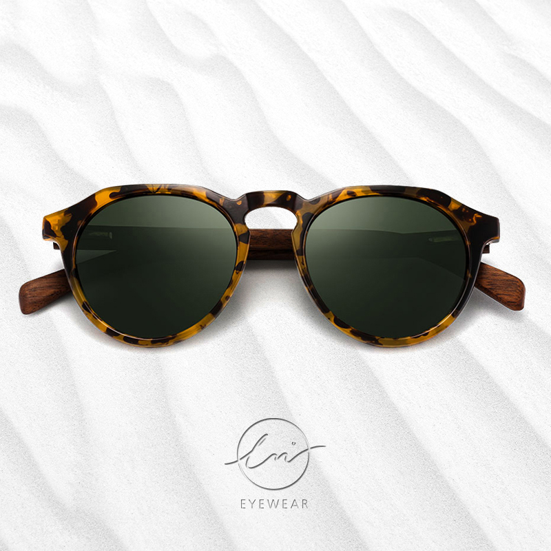 

LM Brand New Design Walnut Wooden Handmade Sunglasses Women Men Polarized Eyewear Original Wood Sun Glasses UV400