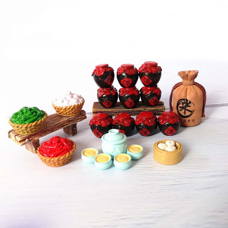 

Poet Wine Harvest China Vintage Model Figurine Home Ornament Glass Decor Miniature Craft Garden Fairy Decoration DIY Accessories