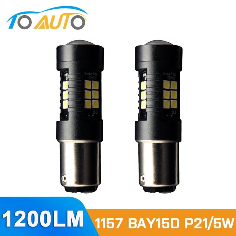 

2pcs BAY15D LED P21/5W 1157 Led Bulb 21SMD Car Brake Turn Signal Reverse Lights White Red Yellow Amber Automobiles Lamp 12V, As pic