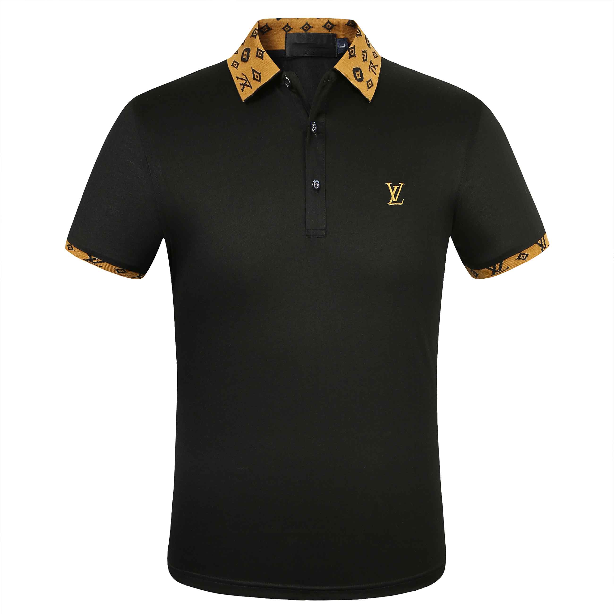 

Autumn High-quality original embroidery Designer stripe polo shirt t shirts bee floral mens High street fashion horse polo luxury T-shirt