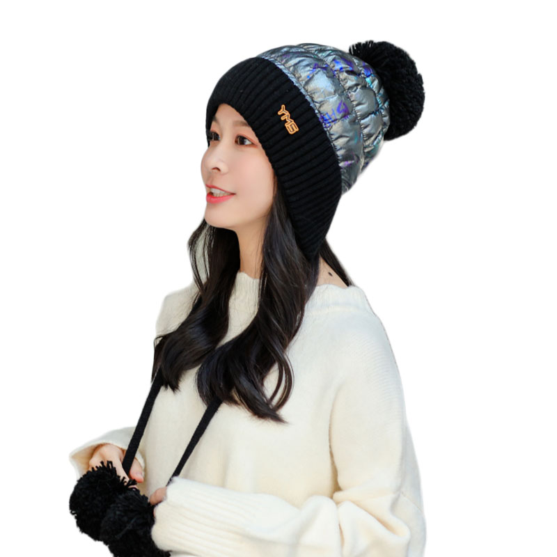 

Winter Women's Hat Brand New Hair Knitted Hats Cute Three Pompoms Caps For Girl Warm Skullies Beanie Female Cap 2020, Yellow